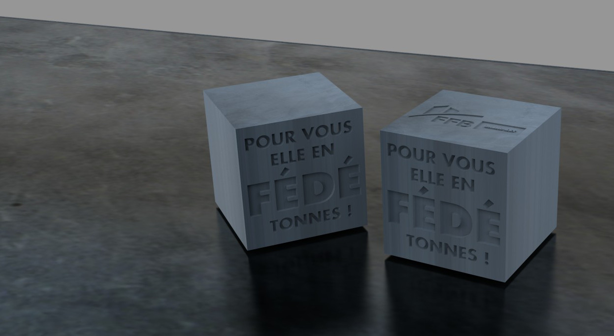Cube béton Fédération Francaise du Bâtiment