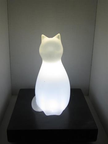 lampe chat blanc